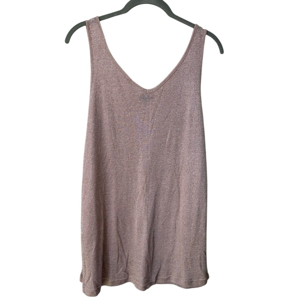 Coco + Carmen Pink Sparkle Sleeveless Tank Top size Large